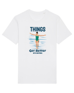 pentru pasionații de înot - Things Get Better With Swimming Tricou mânecă scurtă Unisex Rocker