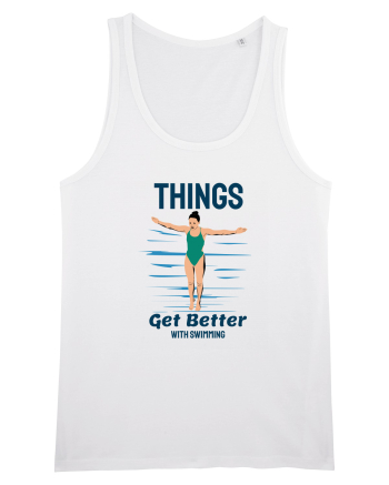 pentru pasionații de înot - Things Get Better With Swimming White