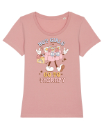 HOT GIRLS GO TO THERAPY Tricou mânecă scurtă guler larg fitted Damă Expresser
