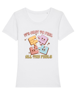 IT'S OKAY TO FEEL ALL THE FEELS Tricou mânecă scurtă guler larg fitted Damă Expresser