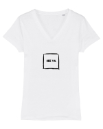 See Ya. Tricou mânecă scurtă guler V Damă Evoker