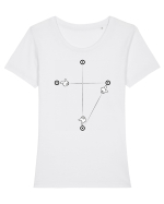 Crucea catolica - fundal deschis Tricou mânecă scurtă guler larg fitted Damă Expresser