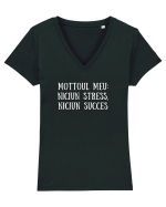 MOTTOUL MEU : STRESS + SUCCES Tricou mânecă scurtă guler V Damă Evoker