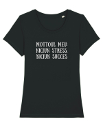 MOTTOUL MEU : STRESS + SUCCES Tricou mânecă scurtă guler larg fitted Damă Expresser