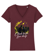 pt montaniarzii îndrăgostiți - Climb high love deep Tricou mânecă scurtă guler V Damă Evoker