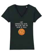 CAUT SEMNIFICAȚIA VIEȚII - PIZZA Tricou mânecă scurtă guler V Damă Evoker