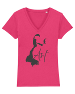Smoking Art Tricou mânecă scurtă guler V Damă Evoker