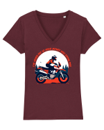 Dirt bikes are always fun Tricou mânecă scurtă guler V Damă Evoker