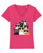 Cool Cat Squad Tricou mânecă scurtă guler V Damă Evoker