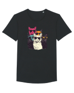 Pisici cool Tricou mânecă scurtă guler larg Bărbat Skater