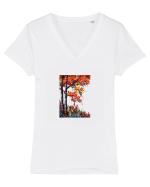 Culori De Toamna Tricou mânecă scurtă guler V Damă Evoker