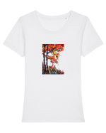 Culori De Toamna Tricou mânecă scurtă guler larg fitted Damă Expresser
