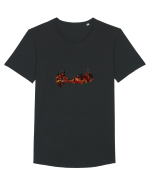 Abstract Tricou mânecă scurtă guler larg Bărbat Skater
