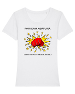 Abătut / ă v1 Tricou mânecă scurtă guler larg fitted Damă Expresser