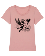 Valentine's Day Love cupid  Tricou mânecă scurtă guler larg fitted Damă Expresser
