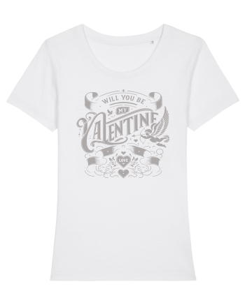 Will you be my Valentine - gri White