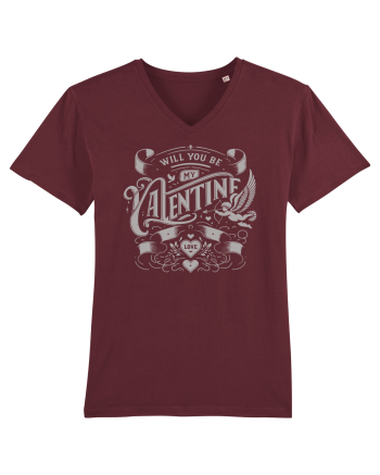 Will you be my Valentine - gri Burgundy