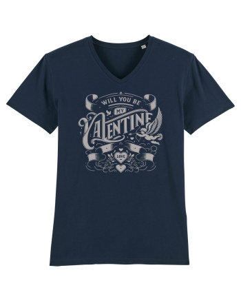 Will you be my Valentine - gri French Navy