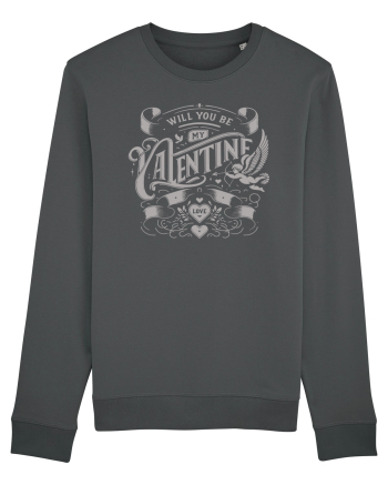 Will you be my Valentine - gri Anthracite