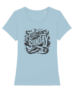  Sunday t-shirt Tricou mânecă scurtă guler larg fitted Damă Expresser