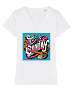  Sunday t-shirt - color Tricou mânecă scurtă guler V Damă Evoker