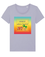 Home Is Where I Park It Tricou mânecă scurtă guler larg fitted Damă Expresser