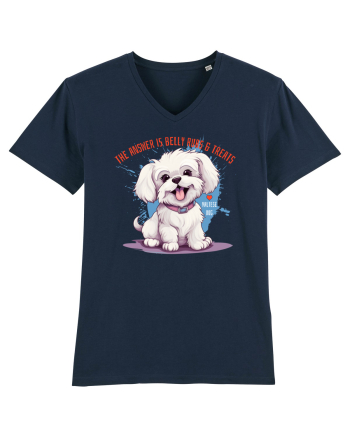 THE ANSWER IS BELLY RUBS & TREATS - Bichon French Navy