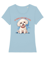 THE ANSWER IS BELLY RUBS & TREATS 2 - Bichon Tricou mânecă scurtă guler larg fitted Damă Expresser