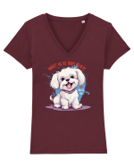 WHAT? ME BE BAD? NEVER! - Bichon Tricou mânecă scurtă guler V Damă Evoker