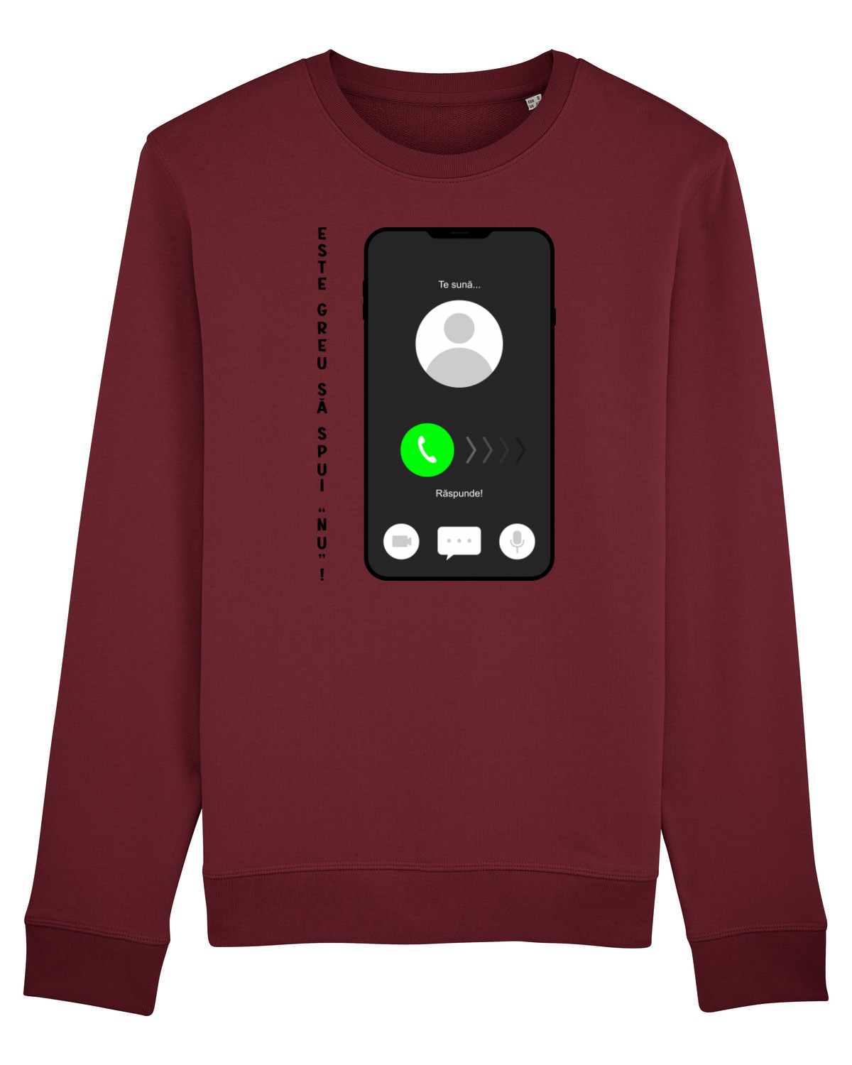 Bluză mânecă lungă Unisex Rise Burgundy