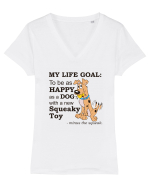 Happy Dog Tricou mânecă scurtă guler V Damă Evoker
