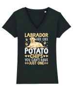 Labrador Are Like Potato Chips You Can't Have Just One Tricou mânecă scurtă guler V Damă Evoker