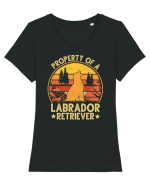 PROPERTY OF A LABRADOR RETRIEVER Tricou mânecă scurtă guler larg fitted Damă Expresser