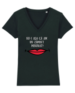 TRICOU - ZÂMBET MINUNAT Tricou mânecă scurtă guler V Damă Evoker