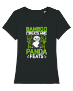 Bamboo treats and panda feats Tricou mânecă scurtă guler larg fitted Damă Expresser
