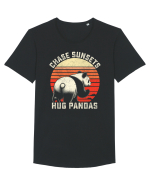 Chase Sunsets, Hug Pandas Tricou mânecă scurtă guler larg Bărbat Skater