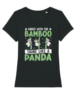 Dance with the Bamboo Shine Like a Panda Tricou mânecă scurtă guler larg fitted Damă Expresser