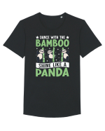 Dance with the Bamboo Shine Like a Panda Tricou mânecă scurtă guler larg Bărbat Skater