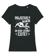 Pawsitively wild and un-bear-lievably cute! Tricou mânecă scurtă guler larg fitted Damă Expresser