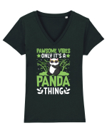 Pawsome vibes only it's a panda thing Tricou mânecă scurtă guler V Damă Evoker