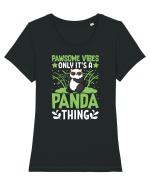 Pawsome vibes only it's a panda thing Tricou mânecă scurtă guler larg fitted Damă Expresser