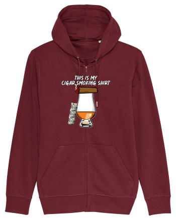 Cigar smoking shirt Burgundy