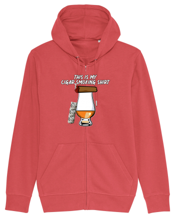 Cigar smoking shirt Carmine Red
