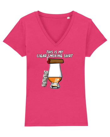 Cigar smoking shirt Raspberry