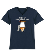 Cigar smoking shirt Tricou mânecă scurtă guler V Bărbat Presenter