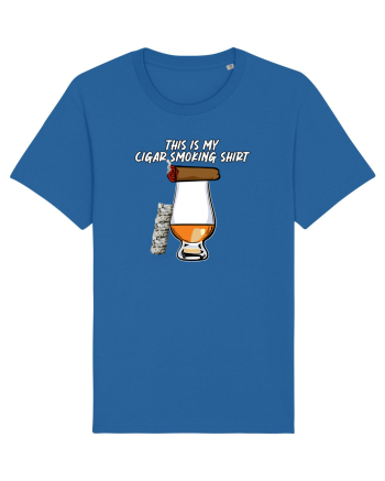 Cigar smoking shirt Royal Blue