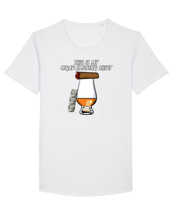 Cigar smoking shirt White