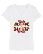 pentru mame moderne - Double mom Tricou mânecă scurtă guler V Damă Evoker