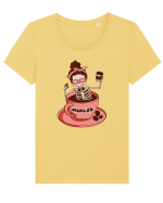 pentru mame moderne - Momlife in a sea of caffeine Tricou mânecă scurtă guler larg fitted Damă Expresser