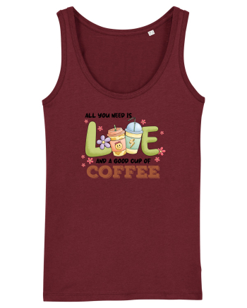 pentru mamele iubitoare de cafea - All you need is love and coffee Burgundy